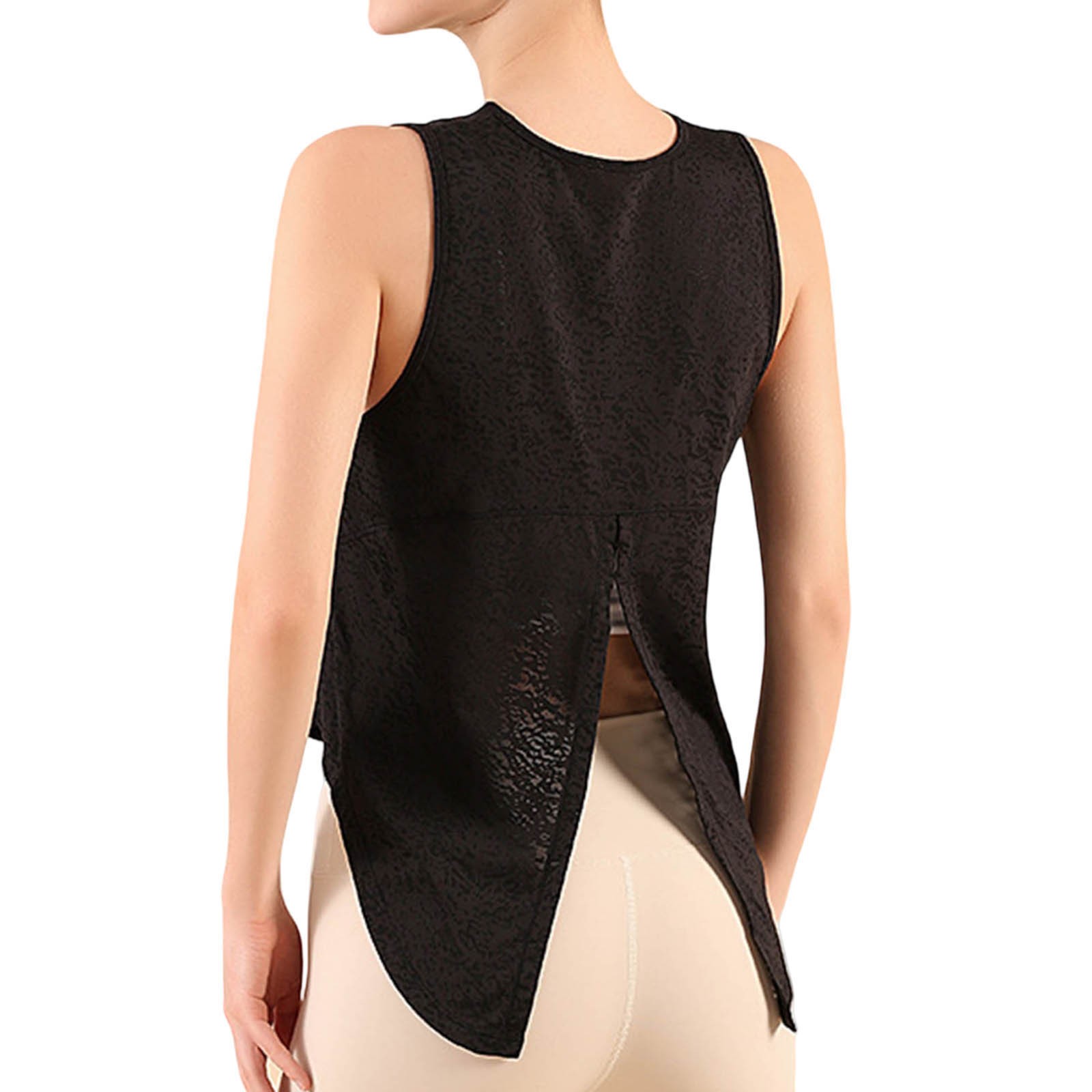 Camiseta de manga corta y cuello redondo para mujer - Poliéster ligero - Informal para deportes y uso diario